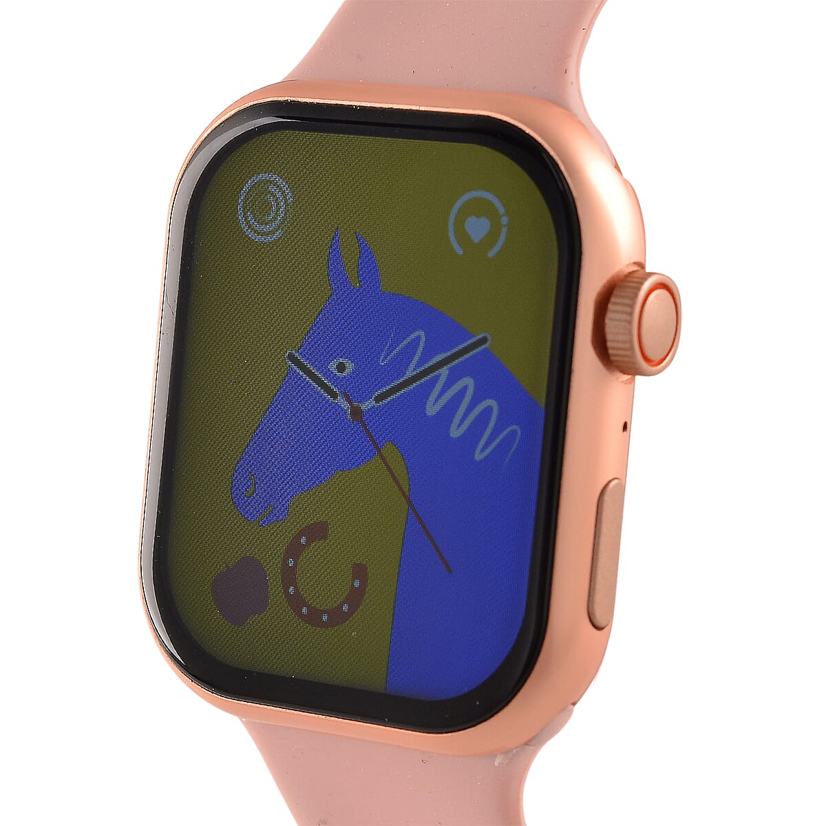 S9 Multi Functional Smart Watch with Pink Silicone and 3-Row Green Aventurine Strap image number 6