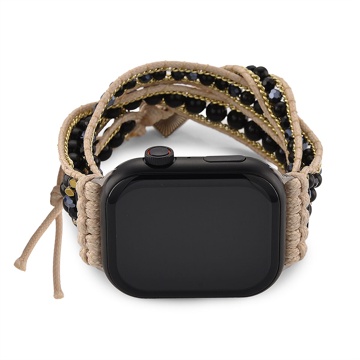 S9 Multi Functional Smart Watch with Black Silicone and 3-Row Black Obsidian Strap image number 2