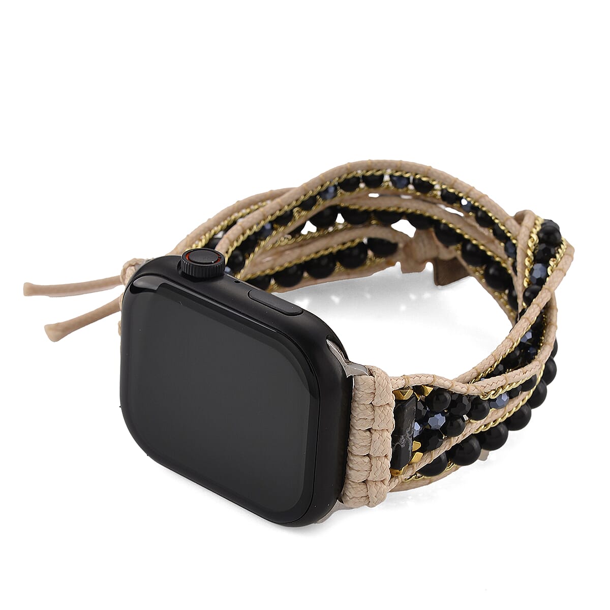 S9 Multi Functional Smart Watch with Black Silicone and 3-Row Black Obsidian Strap image number 3