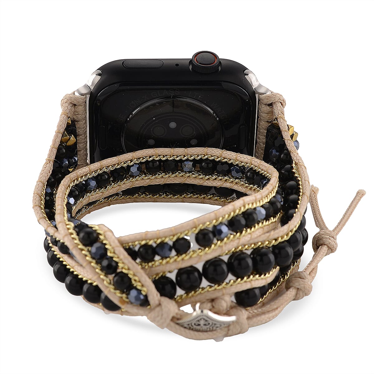 S9 Multi Functional Smart Watch with Black Silicone and 3-Row Black Obsidian Strap image number 4