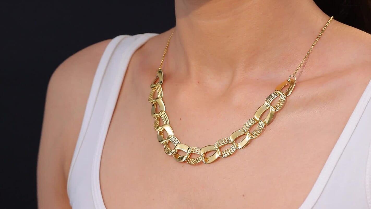 D'Joy Passport to Turkey Fancy Necklace in 18K Vermeil Yellow Gold Over Sterling Silver 19 Grams 18 Inches