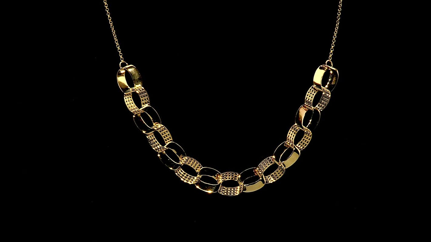 D'Joy Passport to Turkey Fancy Necklace in 18K Vermeil Yellow Gold Over Sterling Silver 19 Grams 18 Inches