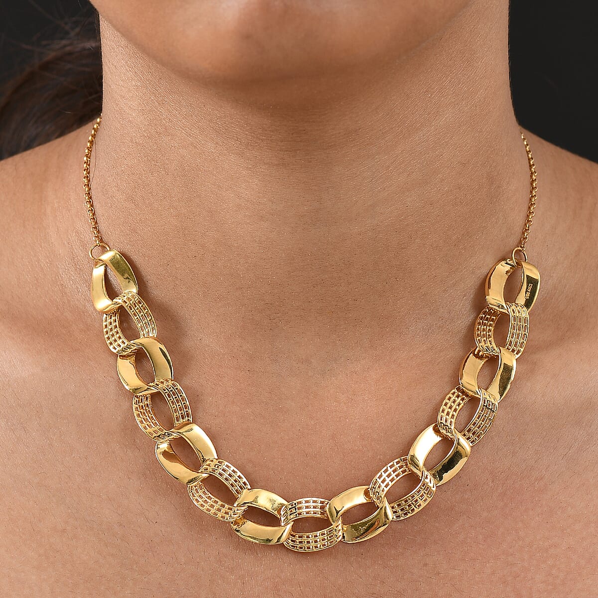 D'Joy Passport to Turkey Fancy Necklace in 18K Vermeil Yellow Gold Over Sterling Silver 19 Grams 18 Inches image number 2