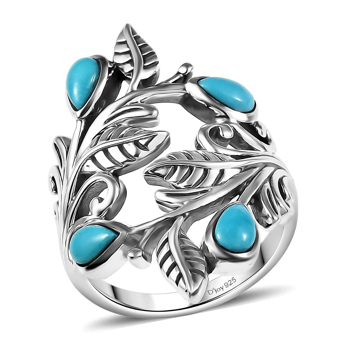 D'Joy Passport to Israel Artisan Crafted Turquoise 0.85 ctw Ring in Sterling Silver (Size 10.0) image number 0