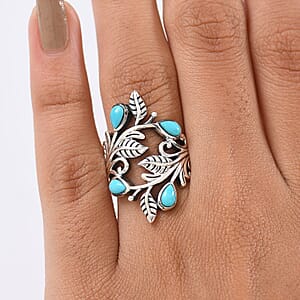 D'Joy Passport to Israel Artisan Crafted Turquoise 0.85 ctw Ring in Sterling Silver (Size 10.0)