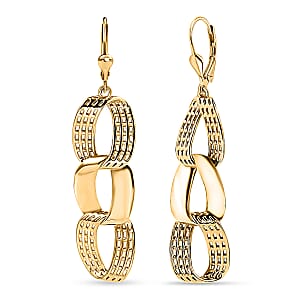 D'Joy Passport to Turkey Dangle Earrings in 18K Vermeil Yellow Gold Over Sterling Silver 7.60 Grams