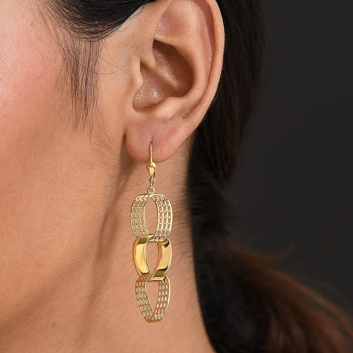 D'Joy Passport to Turkey Dangle Earrings in 18K Vermeil Yellow Gold Over Sterling Silver 7.60 Grams image number 2