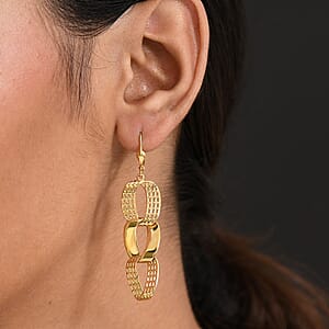 D'Joy Passport to Turkey Dangle Earrings in 18K Vermeil Yellow Gold Over Sterling Silver 7.60 Grams