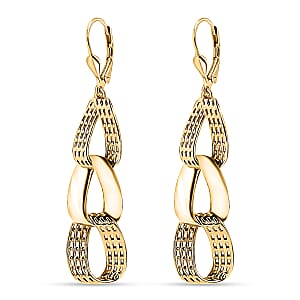 D'Joy Passport to Turkey Dangle Earrings in 18K Vermeil Yellow Gold Over Sterling Silver 7.60 Grams