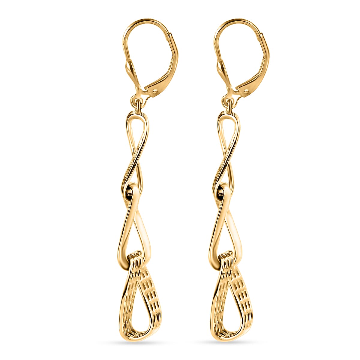 D'Joy Passport to Turkey Dangle Earrings in 18K Vermeil Yellow Gold Over Sterling Silver 7.60 Grams