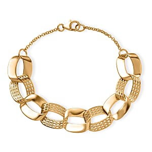 D'Joy Passport to Turkey Interlocking Bracelet in 18K Vermeil Yellow Gold Over Sterling Silver (7.25 In) 11.10 Grams