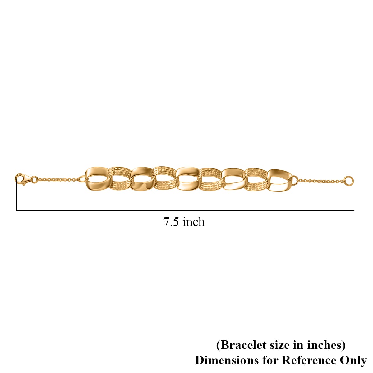 D'Joy Passport to Turkey Interlocking Bracelet in 18K Vermeil Yellow Gold Over Sterling Silver (7.25 In) 11.10 Grams image number 4