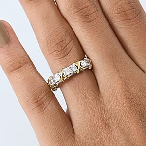 D'Joy XOXO Ring in 18K Vermeil YG and Rhodium Over Sterling Silver (Size 5.0) (3.97 Grams)