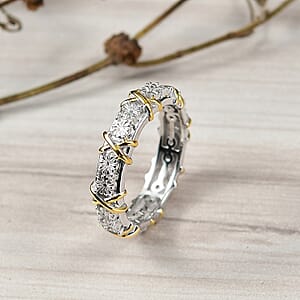 D'Joy XOXO Ring in 18K Vermeil YG and Rhodium Over Sterling Silver (Size 6.0) (3.97 Grams)