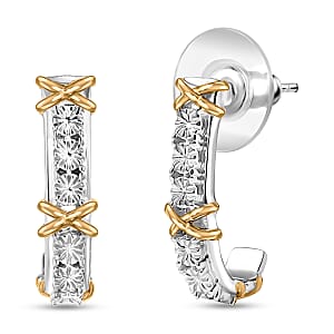 D'Joy XOXO Earrings in 18K Vermeil YG and Rhodium Over Sterling Silver 4.81 Grams