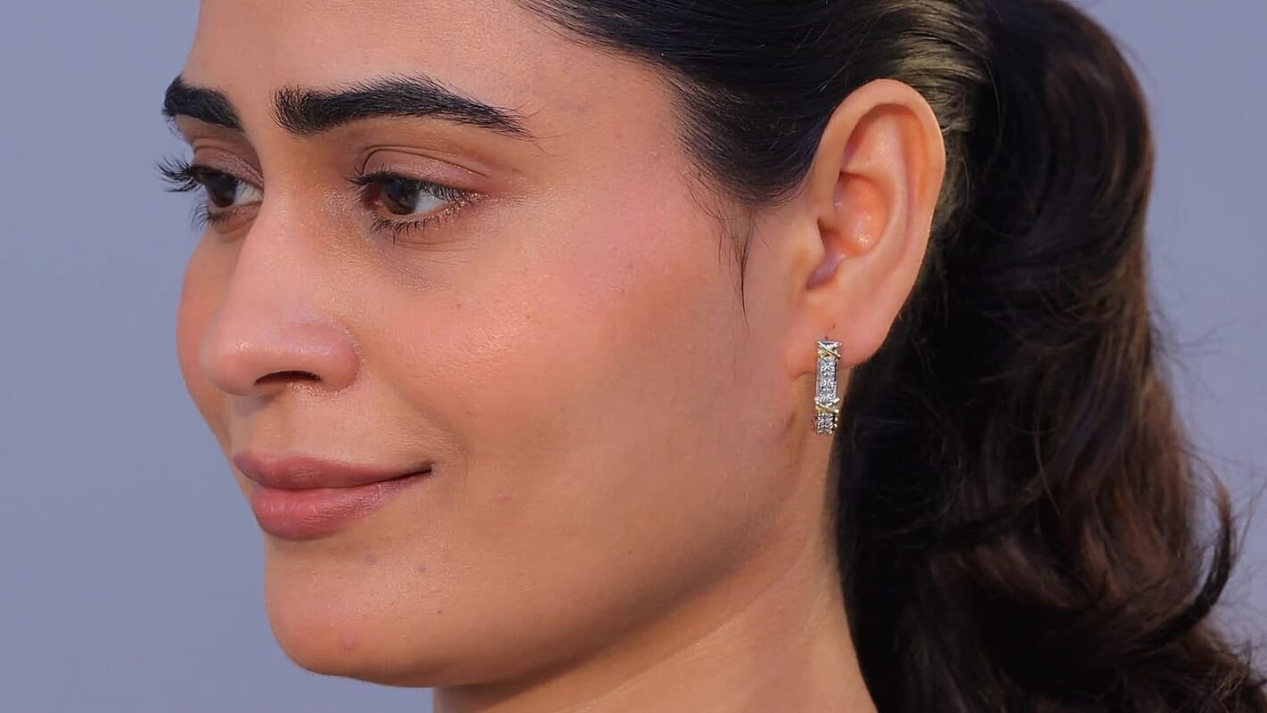 D'Joy XOXO Earrings in 18K Vermeil YG and Rhodium Over Sterling Silver 4.81 Grams