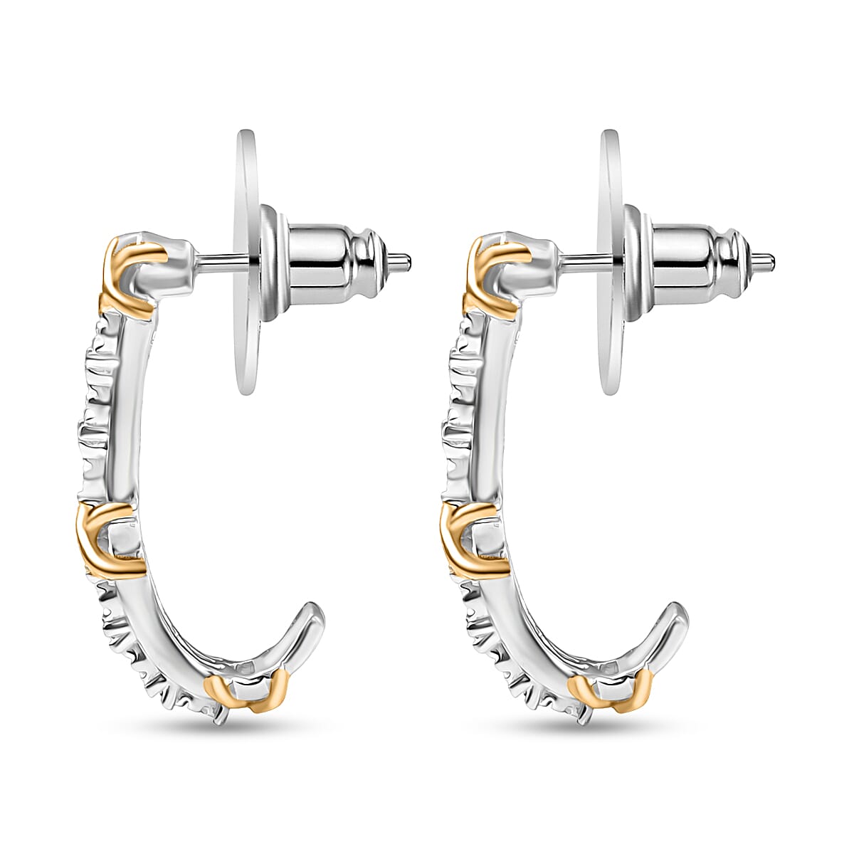D'Joy XOXO Earrings in 18K Vermeil YG and Rhodium Over Sterling Silver 4.81 Grams image number 3