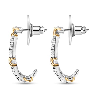 D'Joy XOXO Earrings in 18K Vermeil YG and Rhodium Over Sterling Silver 4.81 Grams