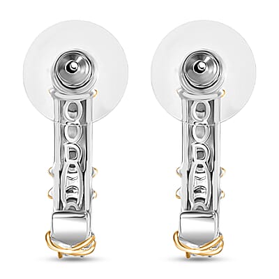 D'Joy XOXO Earrings in 18K Vermeil YG and Rhodium Over Sterling Silver 4.81 Grams