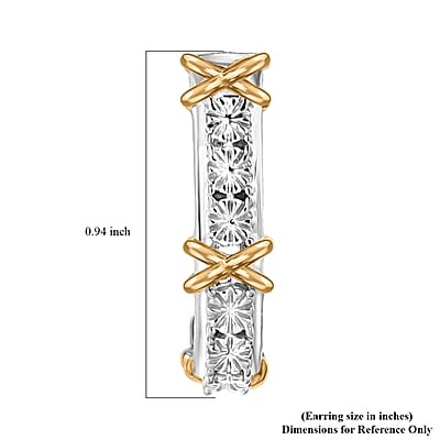 D'Joy XOXO Earrings in 18K Vermeil YG and Rhodium Over Sterling Silver 4.81 Grams