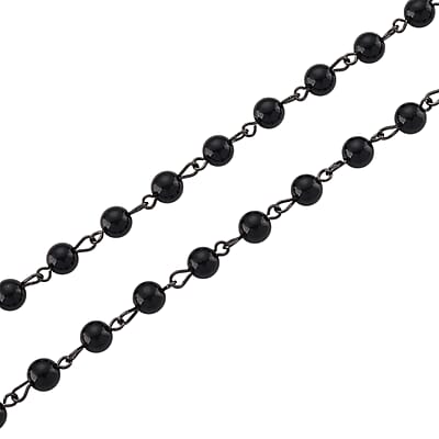 Genoa Black Obsidian 145.00 ctw Japanese Movement Bible Pocket Watch with Chain 36 Inches in Black Silvertone