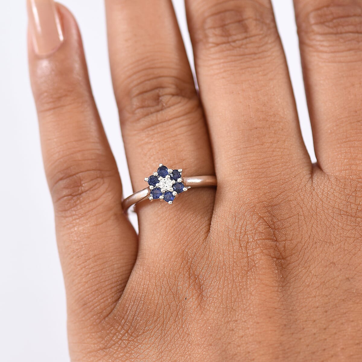 D'Joy African Amethyst and White Zircon 0.35 ctw Ring in Rhodium Over Sterling Silver (Size 6.0) image number 2