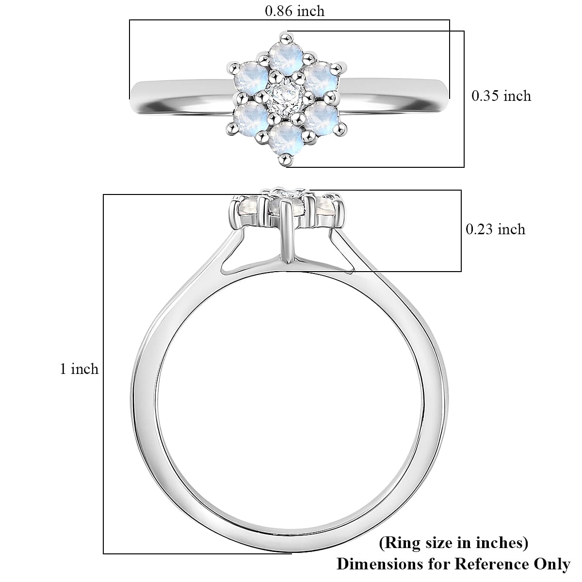 D'Joy Mozambique Garnet, White Zircon Ring in Rhodium Over Sterling Silver (Size 6) 0.40 ctw image number 5