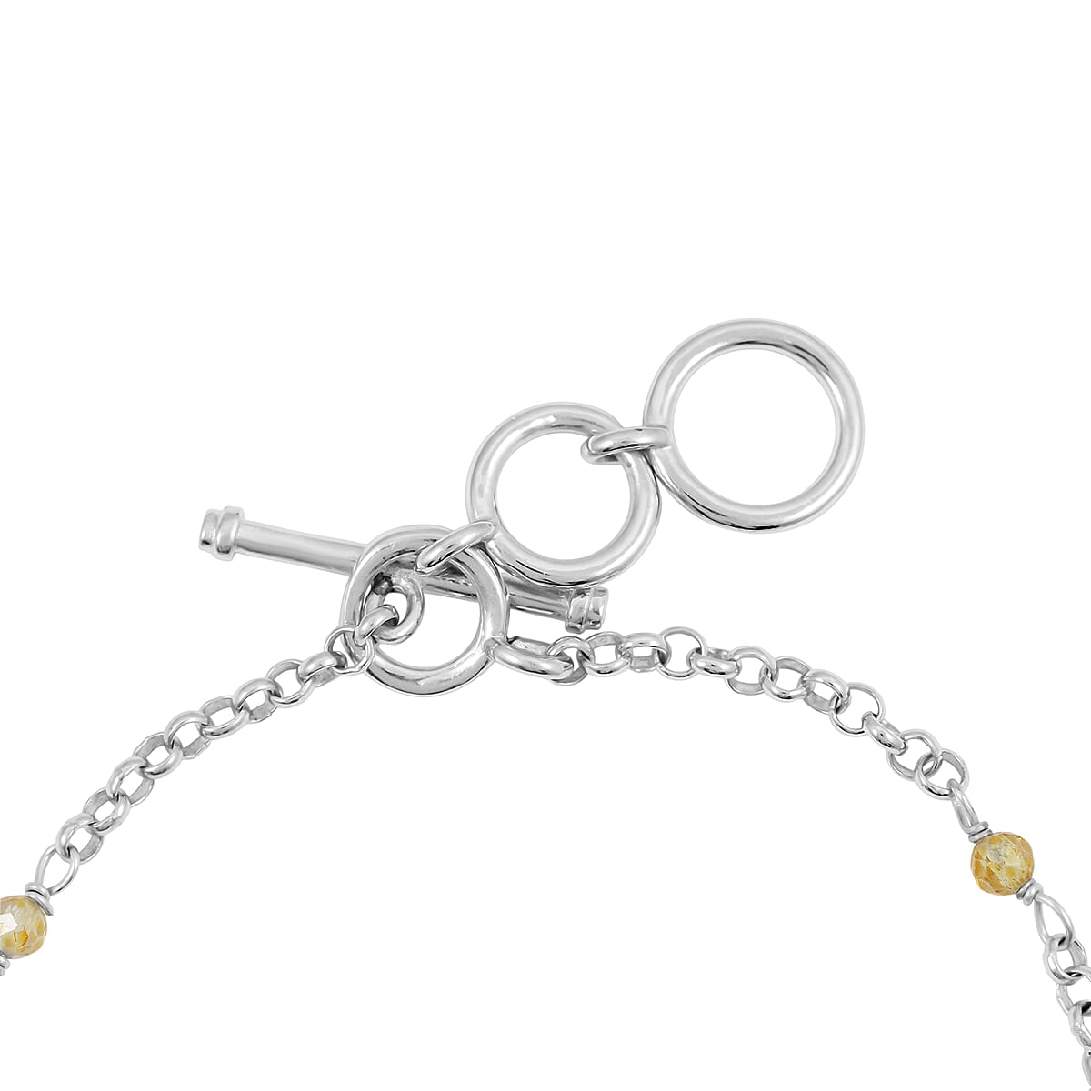 EverTrue Multi Gemstone 7.50 ctw Cross Bracelet in Platinum Bond (6.50-8.0In) image number 3