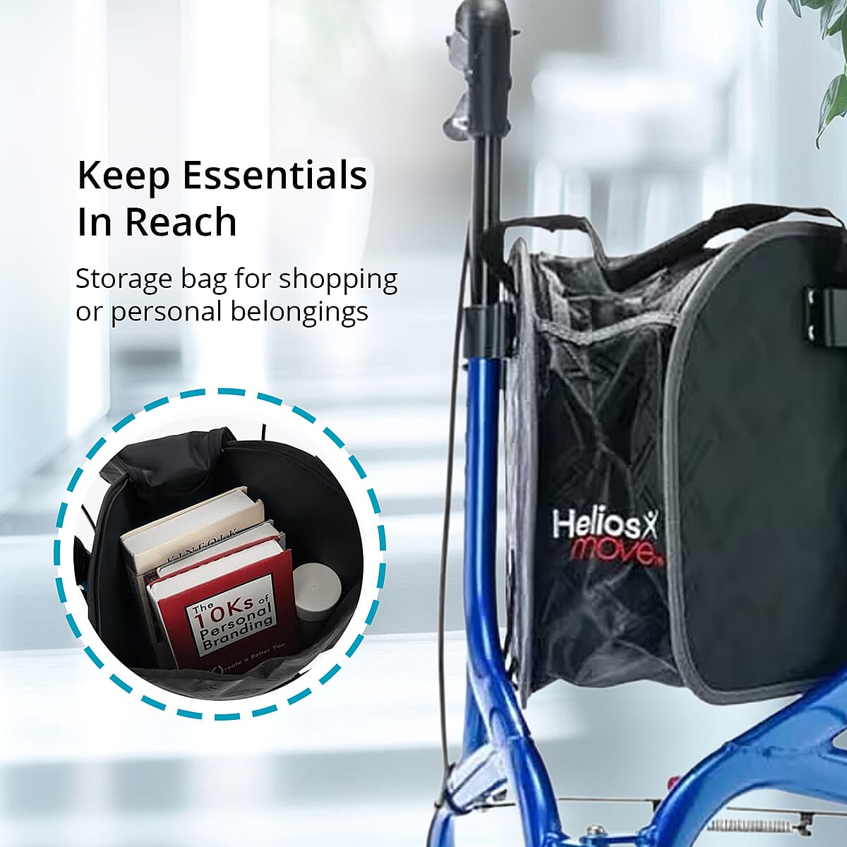 Closeout Helios 3-Wheel Walker -Blue image number 2