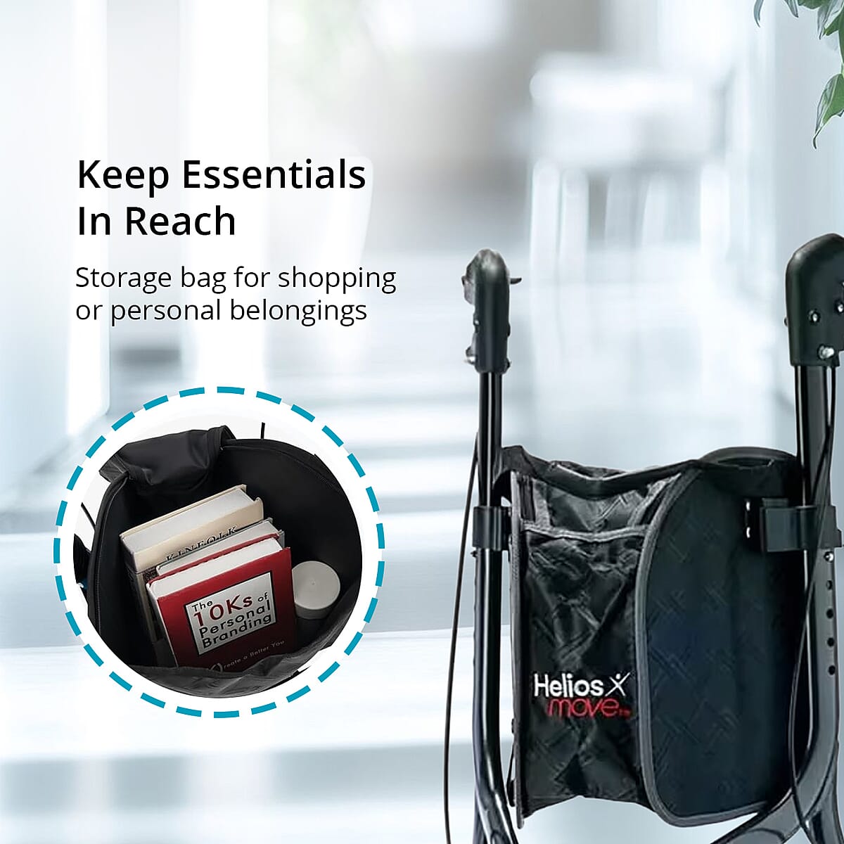 Closeout Helios 3-Wheel Walker -Black image number 2