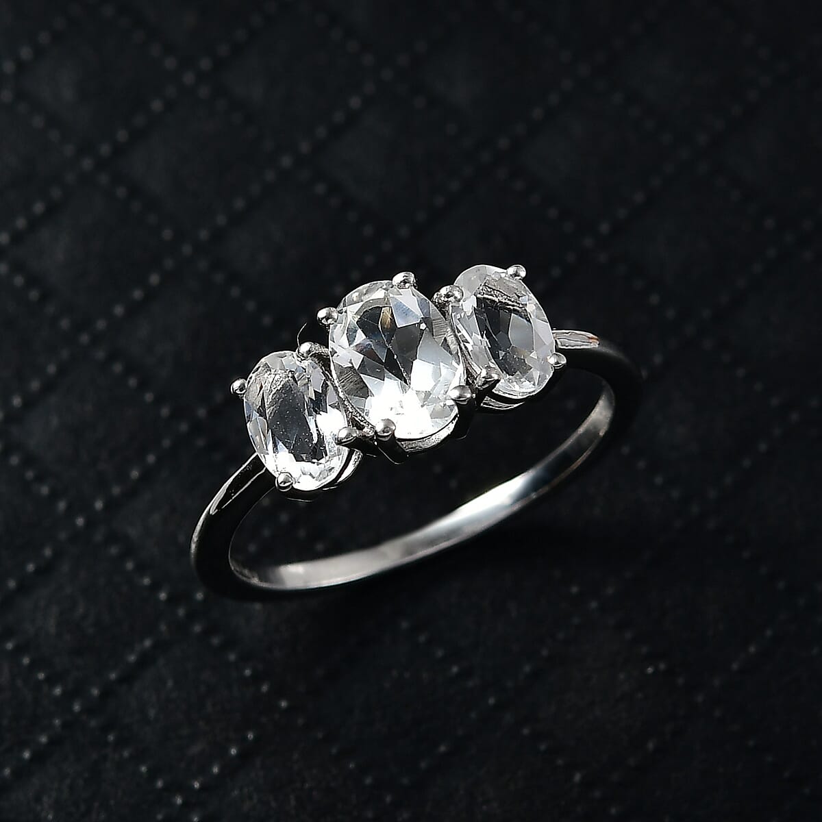 D'Joy White Topaz 1.80 ctw Ring in Rhodium Over Sterling Silver (Size 7.0)  image number 1