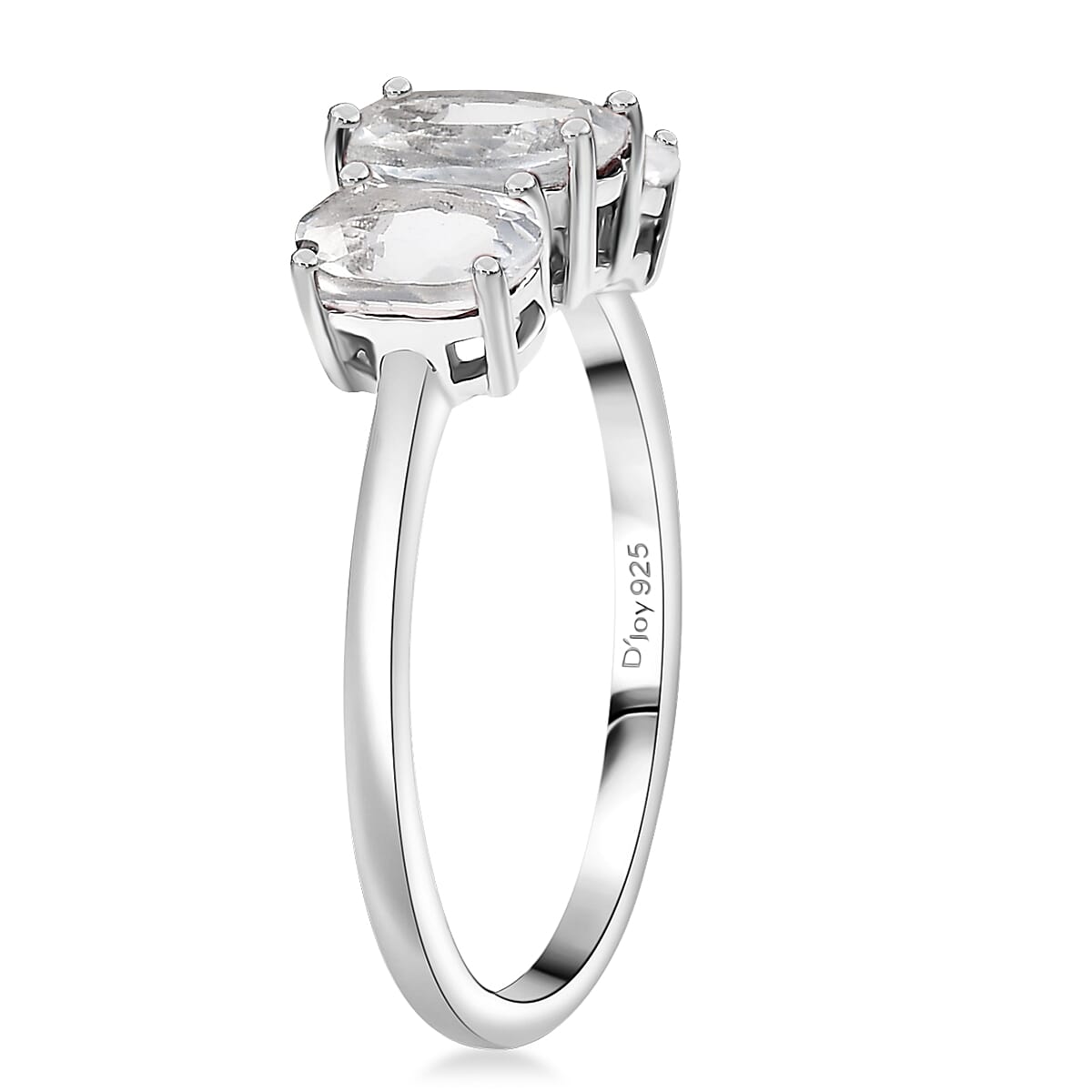 D'Joy White Topaz 1.80 ctw Ring in Rhodium Over Sterling Silver (Size 7.0)  image number 3