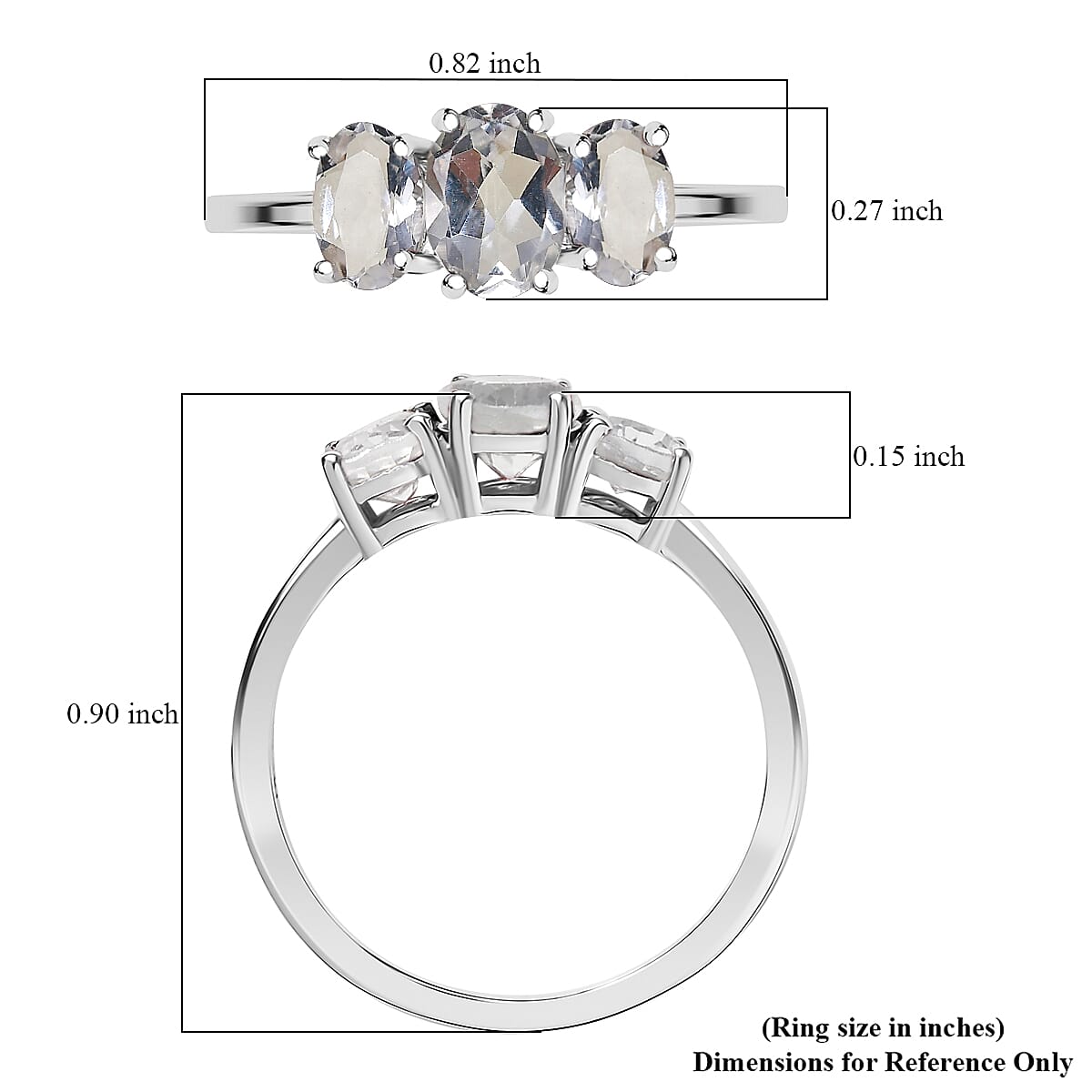 D'Joy White Topaz 1.80 ctw Ring in Rhodium Over Sterling Silver (Size 7.0)  image number 5