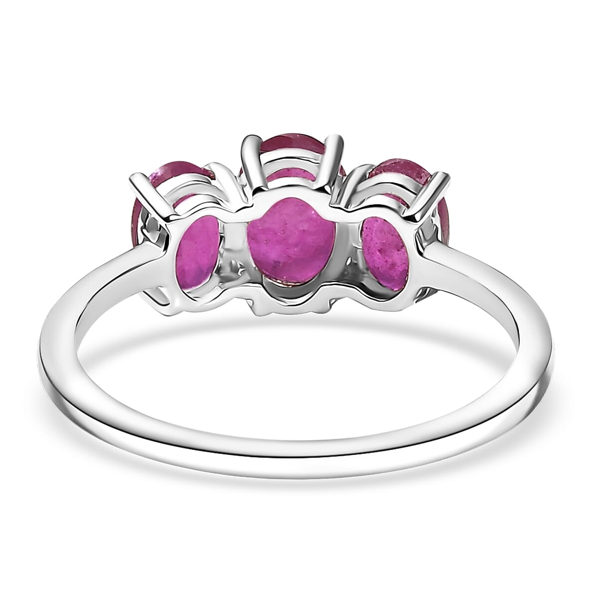 D'Joy Niassa Ruby (FF) 2.50 ctw Ring in Rhodium Over Sterling Silver (Size 7.0)  image number 4