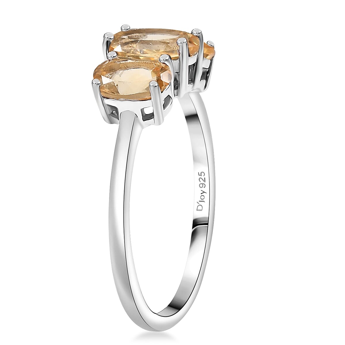 D'Joy Brazilian Citrine 1.60 ctw Ring in Rhodium Over Sterling Silver (Size 7.0)  image number 3
