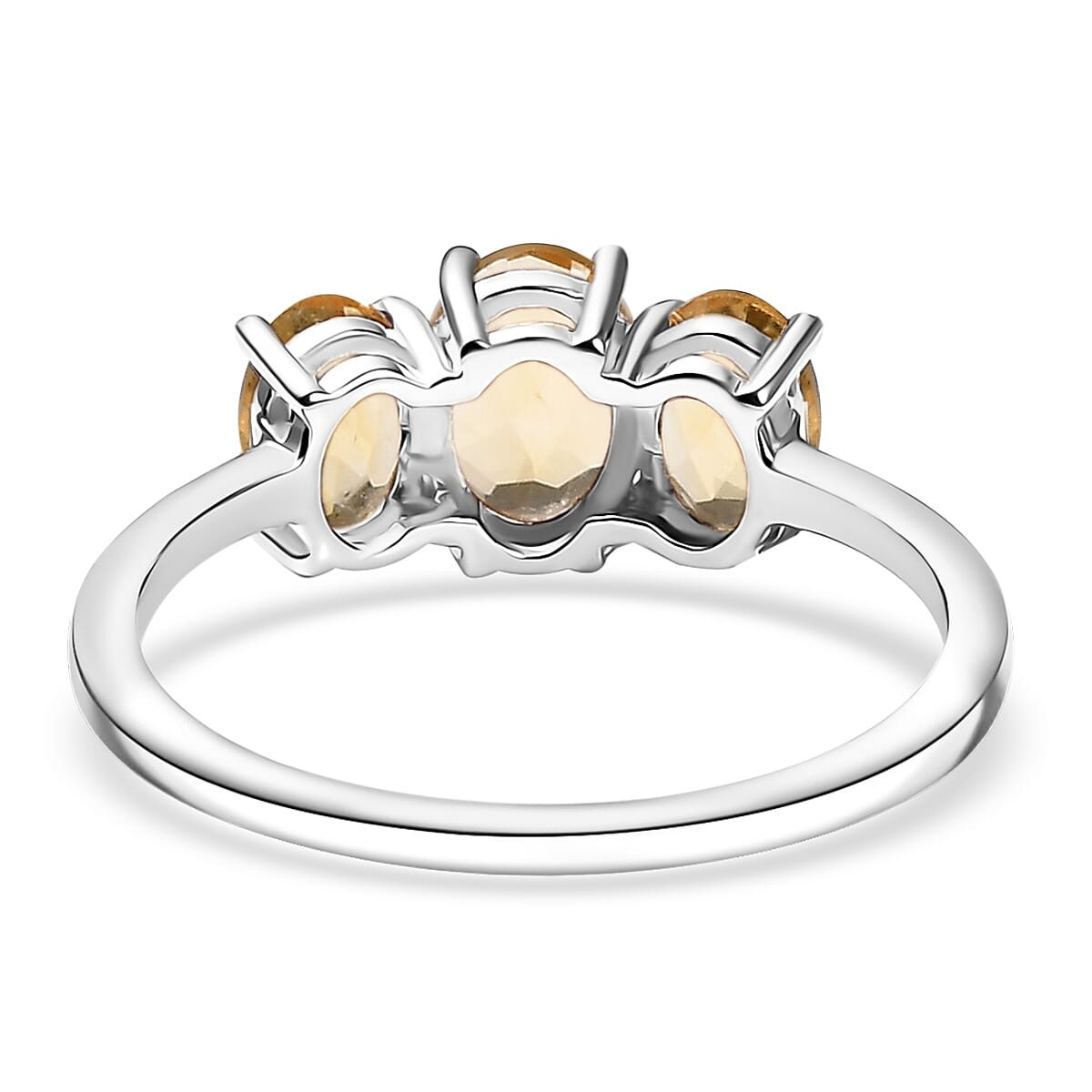 D'Joy Brazilian Citrine 1.60 ctw Ring in Rhodium Over Sterling Silver (Size 7.0)  image number 4