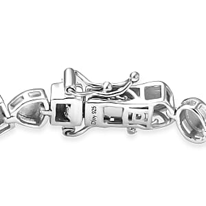 D'Joy Pebble Link Bracelet in Rhodium Over Sterling Silver (7.25 In) 11.75 Grams