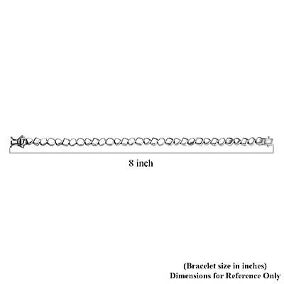 D'Joy Pebble Link Bracelet in Rhodium Over Sterling Silver (7.25 In) 11.75 Grams