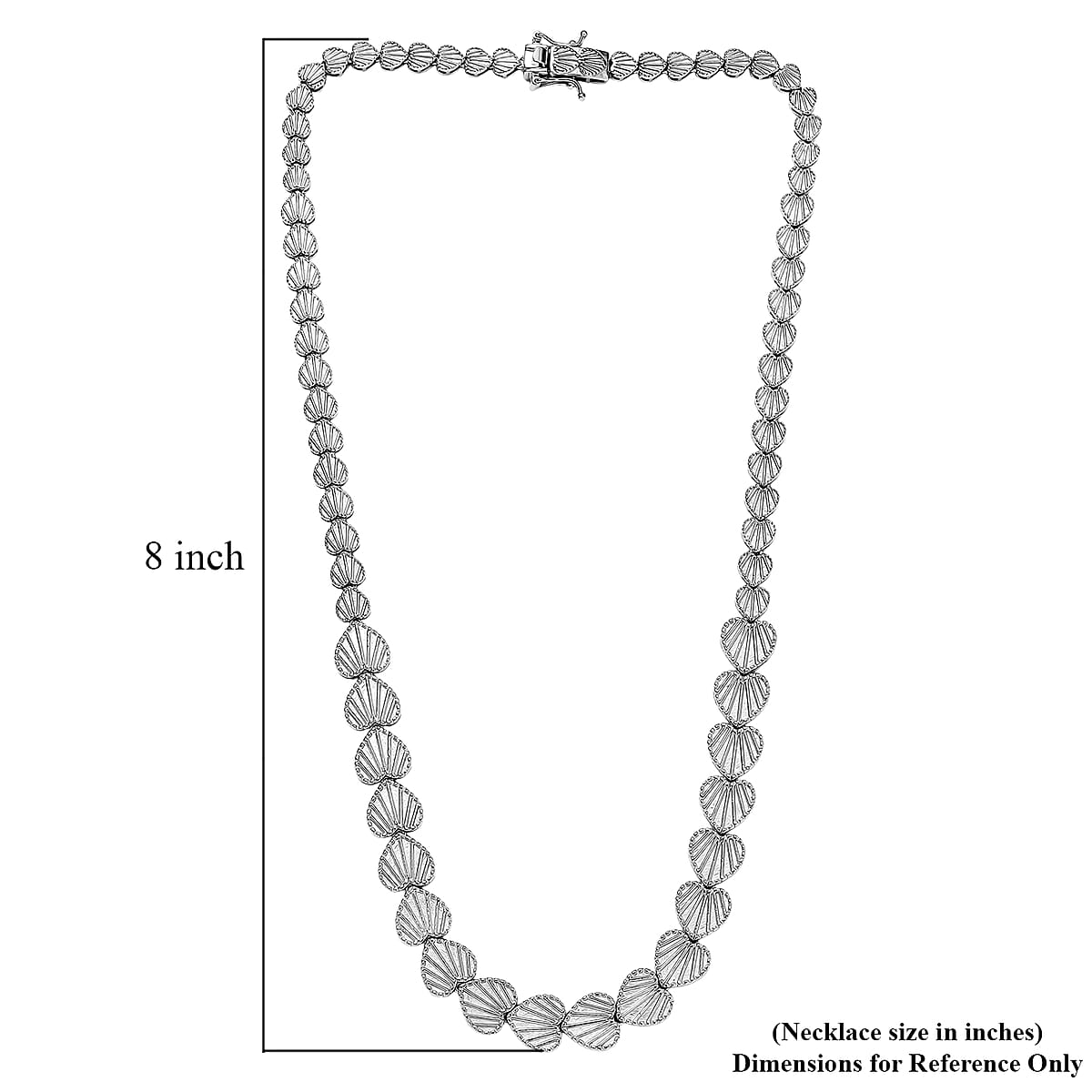 D'Joy Heart Link Necklace in Rhodium Over Sterling Silver 35.55 Grams 18 Inches image number 4