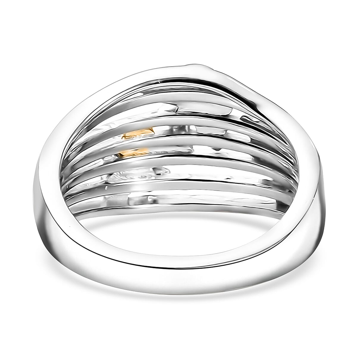 D'Joy Butterfly Ring in 18K Vermeil YRG and Rhodium Over Sterling Silver (Size 6.0) 5 Grams image number 4