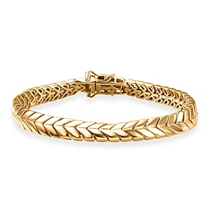 D'Joy Chevron Link Bracelet in 18K Vermeil Yellow Gold Over Sterling Silver (7.25 In) 19 Grams