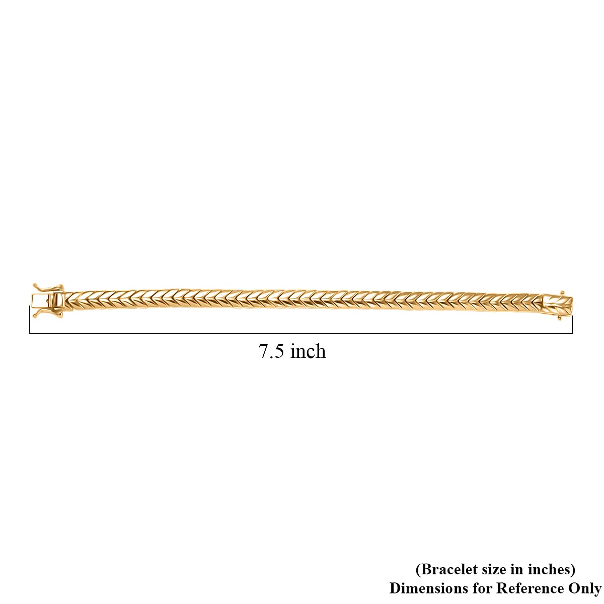 D'Joy Chevron Link Bracelet in 18K Vermeil Yellow Gold Over Sterling Silver (7.25 In) 19 Grams image number 4