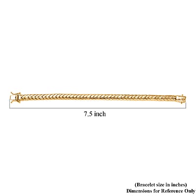D'Joy Chevron Link Bracelet in 18K Vermeil Yellow Gold Over Sterling Silver (7.25 In) 19 Grams