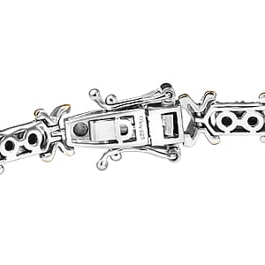 D'Joy 18K Vermeil YG and Rhodium Over Sterling Silver Two Tone XOXO Bracelet (6.50 In) 12.25 Grams