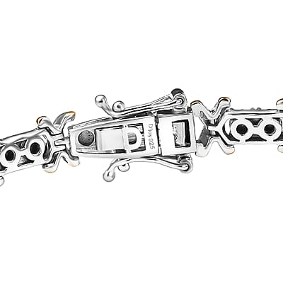 D'Joy 18K Vermeil YG and Rhodium Over Sterling Silver Two Tone XOXO Bracelet (6.50 In) 12.25 Grams