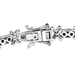 D'Joy 18K Vermeil YG and Rhodium Over Sterling Silver Two Tone XOXO Bracelet (7.25 In) 14.25 Grams