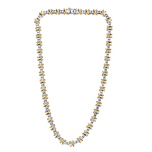 D'Joy 18K Vermeil YG and Rhodium Over Sterling Silver Two Tone XOXO Necklace 18 Inches 39.25 g