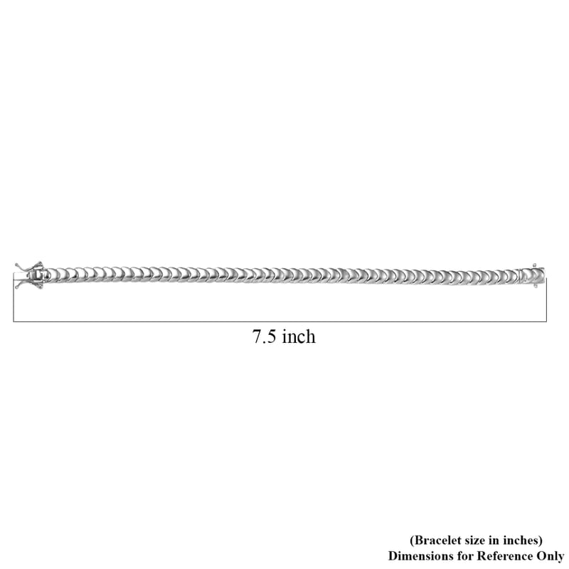 D'Joy Herringbone Linking Bracelet in Rhodium Over Sterling Silver (7.25 In) 14.70 Grams