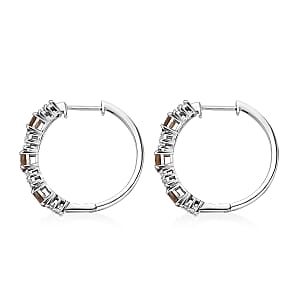 D'Joy Golden Turkizite and Moissanite 3.30 ctw Earrings in Rhodium Over Sterling Silver