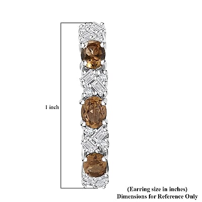 D'Joy Golden Turkizite and Moissanite 3.30 ctw Earrings in Rhodium Over Sterling Silver
